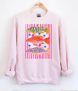 Colorful Fish Graphic Top Colorful Fish Graphic Top