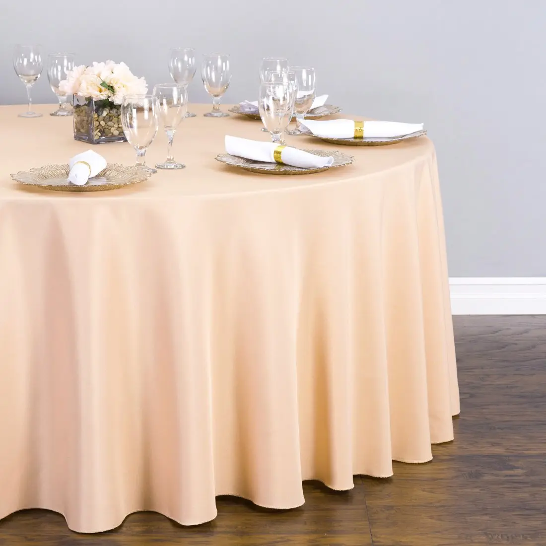 108 in. Round Polyester Tablecloth - Lightweight, Durable Linen-Look Table Covers for Dining, Outdoor Party Decorations, All Seasons Use - Breathable, Easy to Clean - Ivory, Beige Options