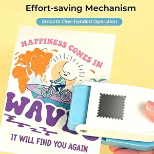 Scalloped Rectangular Postage Stamp Punch, Labor-Saving Lever Paper Punch, Easy to Use for Scrapbooking, Journaling, Card Making & DIY Crafts