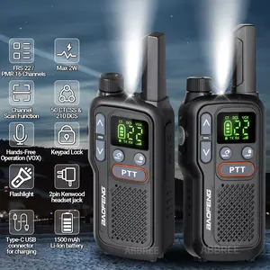 Baofeng BF-T18 Mini Dual PTT Walkie Talkie Portable FRS NOAA License-free Flashlight VOX Support Type-C Charger Emergency Power Outage 22 Channels 50CTCSS Tones - Two Way Radios, Audio, Radio