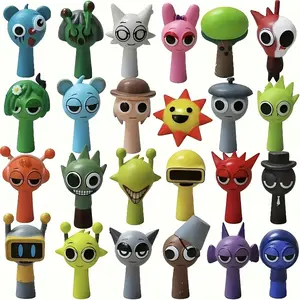Action Figure Decoration Set, 24pcs/set Cute Cartoon Character Desktop Ornament, Home Decor for Living Room Bedroom Office Playful Designs Kids