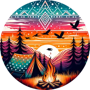 DTF Transfer – CR Camping Scene Multi Sizes
