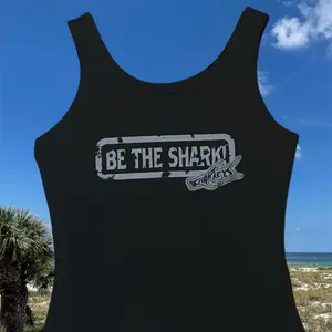 WOMANS "BE THE SHARK" SHARKEYS CROP TOP IN BLACK/TAN/OLIVE GREEN Casual Comfort