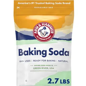 ARM & HAMMER Baking Soda, Multi-Purpose 100% Pure Sodium Bicarbonate Powder for Cooking, Baking, Cleaning, Laundry, Deodorizing, DIY & More, 2.7 Lbs Bake