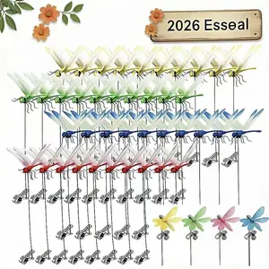 Realistic Dragonfly Clips for Outdoor Garden Decor, 12 Pack Holographic Reflective Wings Summer Farmhouse Yard Ornaments, Rustic Accents for Plant Pots Fence Patio Wedding tiktokshopspringglowup