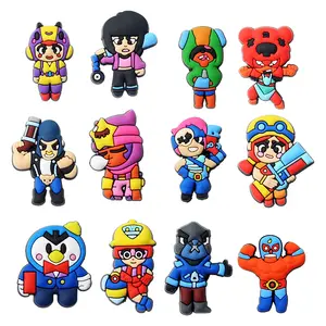 Cartoon Fighting game Croc Shoe Charms for Kids Boys Girls Women Men PVC Wristband Sandals Clog Accessories Party Favor with Dragon and Character Designs