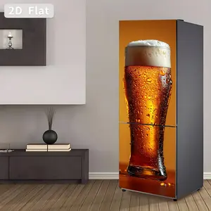 Self-Adhesive Refrigerator Stickers, Removable PVC Kitchen Decals, Large Beer Cup Theme, DIY Home Decor, 30x180cm, Set of 2