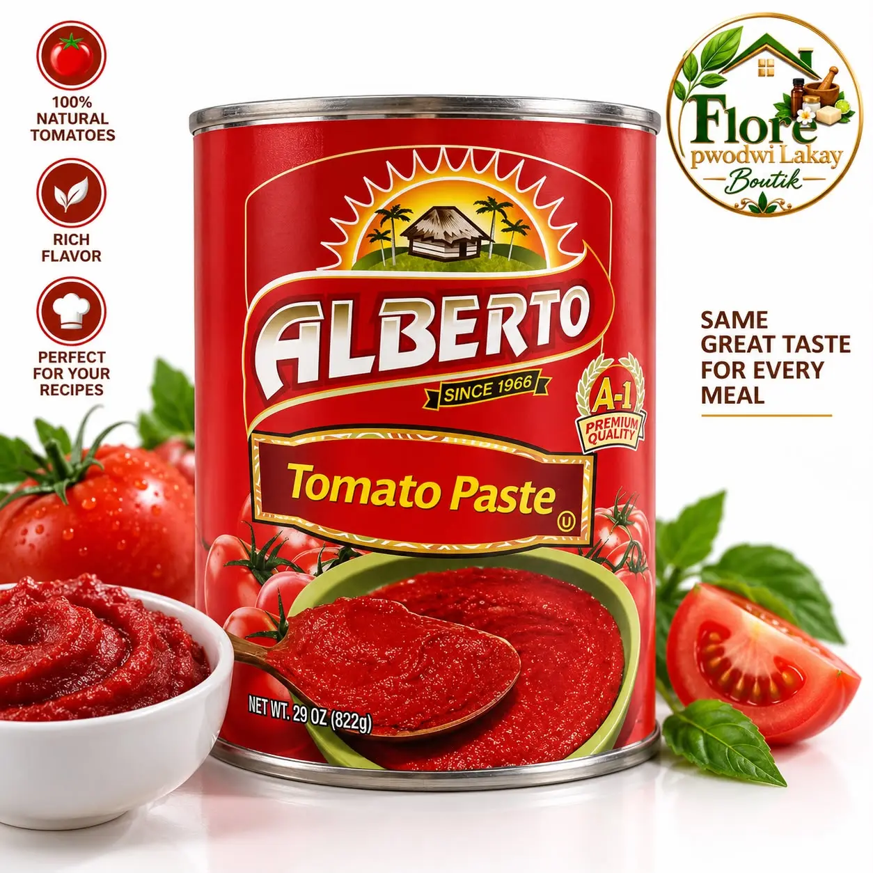 Alberto Tomato Paste - Flore Pwodwi Lakay Flavor Spice, 29 oz Cooking Essential Seasoning Paste
