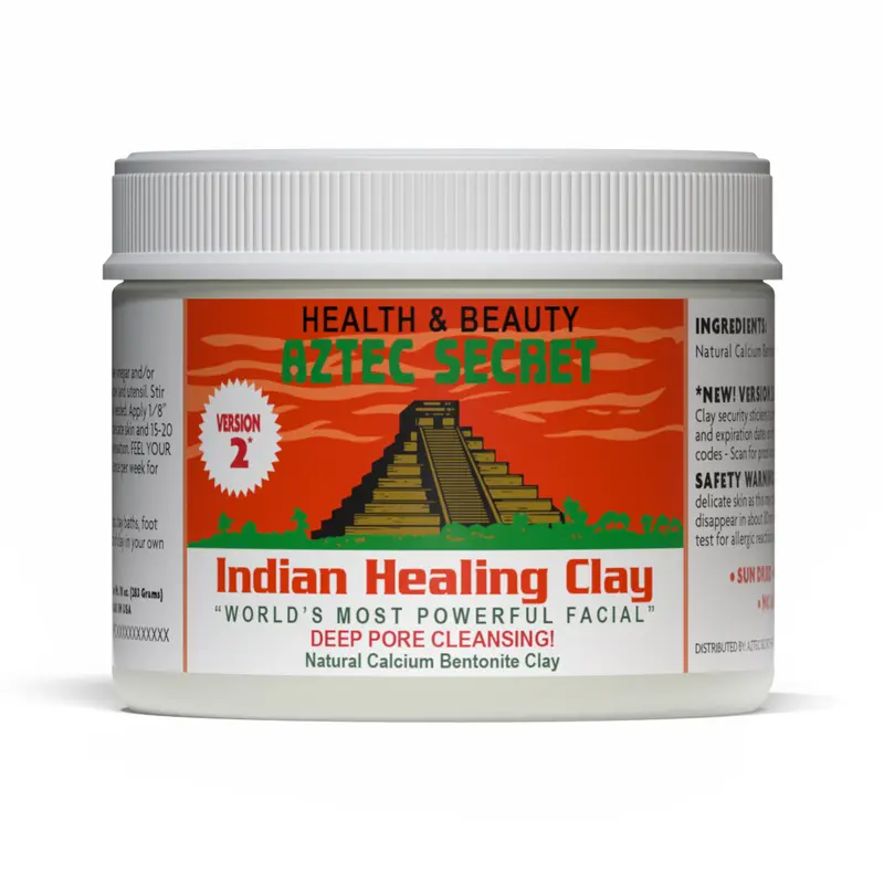 NEW 10oz SIZE! - ETANA BEAUTY Aztec Secret Indian Healing Clay - 100% Natural Calcium Bentonite for Deep Pore Cleansing, Skin Care, Facials, Wraps & More - Soft Aloe Clay Mask