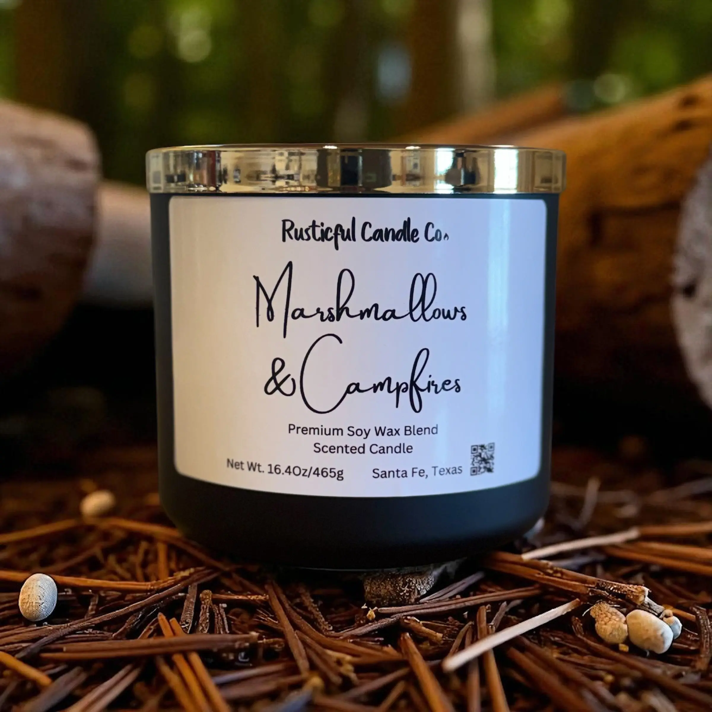 Marshmallows & Campfire Warmth 3-Wick Scented Candle, Triple Wicks Home Decor Candle for Living Room, Bedroom Ambiance