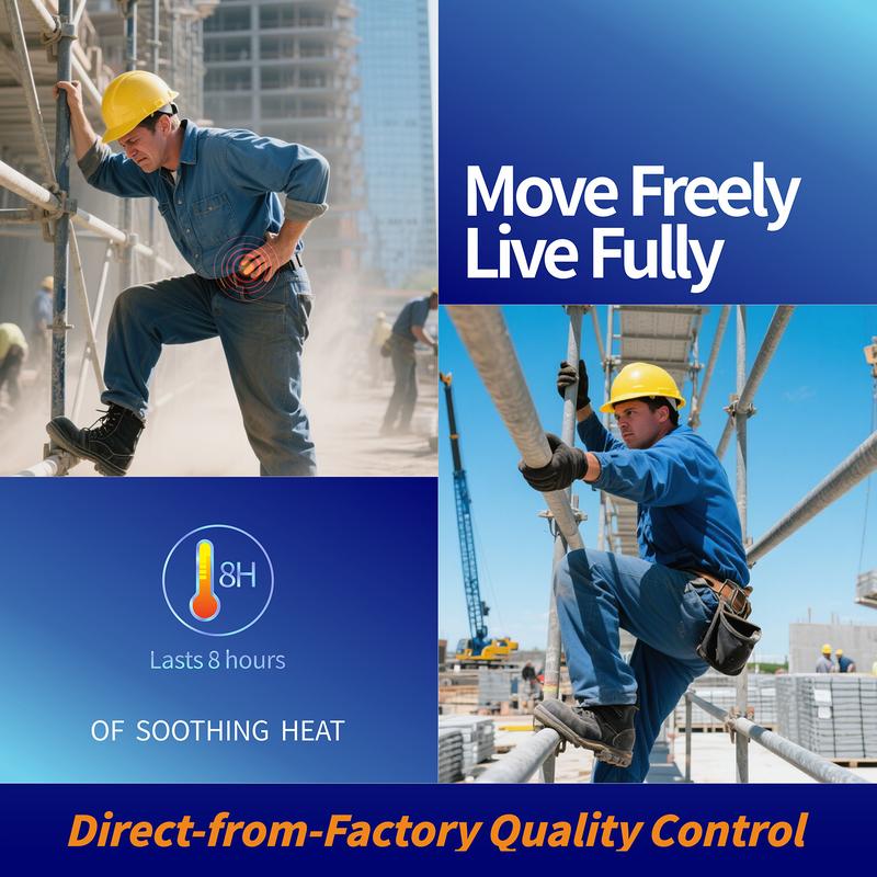 ThermoWell Far Infrared Heat Patch - Plant-Based Muscle Support for Back & Joint, 8-Hour Deep Penetrating Warmth, Drug-Free Pain Relief