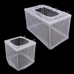 2 Pcs Fish Breeder Incubator Mesh Box Breeding Box for Fish Tank with Suction Cup