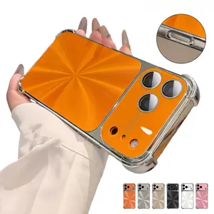 Shockproof iPhone Case for iPhone 17 Pro Max 16 15 14 13 with Camera Lens Protector , Luxury Electroplated TPU,Quad-Corner Drop Protection, Anti-Scratch CD Texture Back Cover