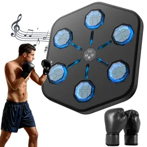NUNET 2026 New Model Music Boxing Machine for Adults & Kids - LED Electronic Wall Mounted Boxing Equipment, Indoor Home Workout Punching Bag with Premium Boxing Gloves