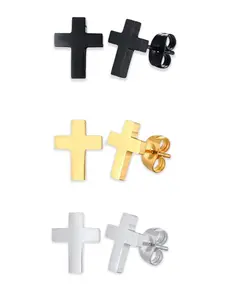 Punk Cross Design Earrings, Fashionable Earrings for Women & Men, Trendy All-match & Exquisite Jewelry for Birthday Gift