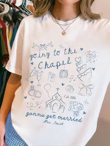 Personalized Future Wife Round Neck T-Shirt, Bridesmaid Party Gift, Bridal Attire, Wedding Dress, Engagement Present 2026