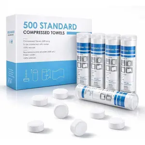 500-Count Compressed Disposable Tissues & Napkins, Compact Mini Travel Refill Pack, Soft Compact Tissues for Outdoor Camping & Beauty Salon Use, Refill Pack Tissues & Napkins