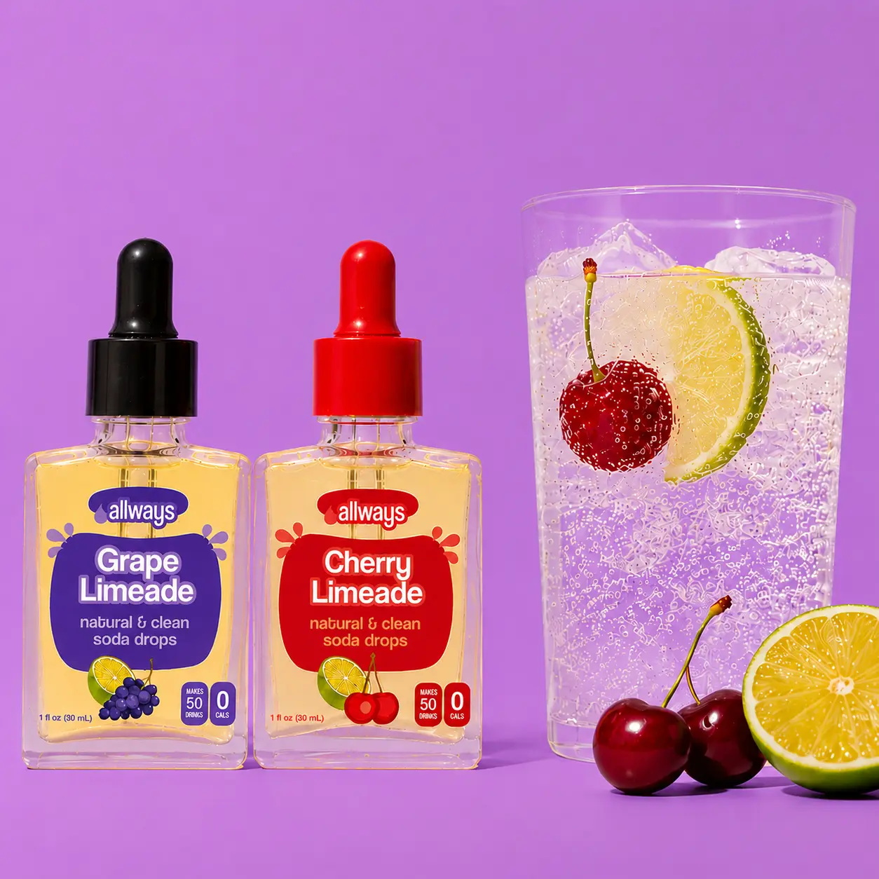Allways Insider Club - 2 (1 oz) Exclusive Flavors, Natural Water Flavor Drops, Makes 50 (8 oz) Drinks Each, Sugar Free, Dye Free, Sweetened with Monk Fruit, No Artificial Flavor or Sweetener, 2 Drops for Only $16.99