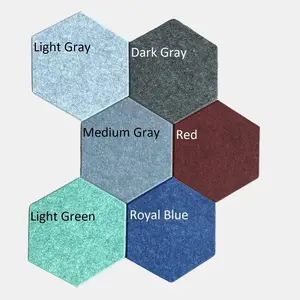 10 Pack Adhesive Hexagon Felt Wall Tiles - Noise and echo reduction, wall decor Self-Adhesive Hexagonal Acoustic Soundproof