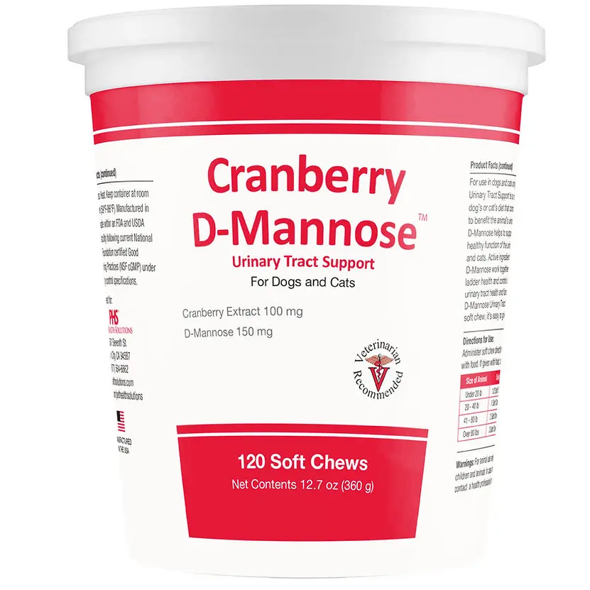 Cranberry D-Mannose Urinary Tract Support for Dogs and Cats