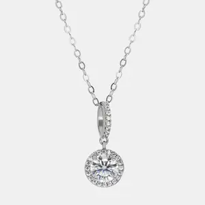【21】Valentine's Flash 1CT 925 Sterling Silver Round Synthetic Moissanite Necklace