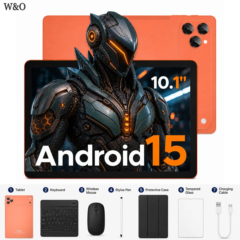 W&O 11-in Android Tablet Device, 7-in-1 Wireless Bundle (Keyboard, Mouse, Earbuds, Stylus, Case), Expandable HD Screen, Dual Camera, Portable for Students & Online Classes, Back to School Gift,sohochic