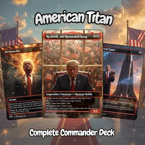 American Titan Commander Deck – 100 Card EDH Proxy + Tokens | Custom Anime MTG Deck | USA Theme | Unique Gift for Card Game Fans