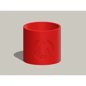 Holiday Planters - Red Cylindrical Design with Unique Leaf and Plant Motif