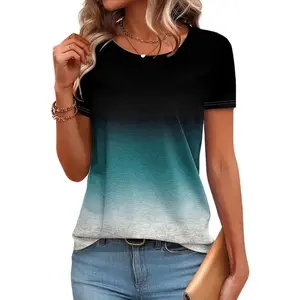 Flamingals Ombre Round Neck Short Sleeve T-Shirt Womenswear