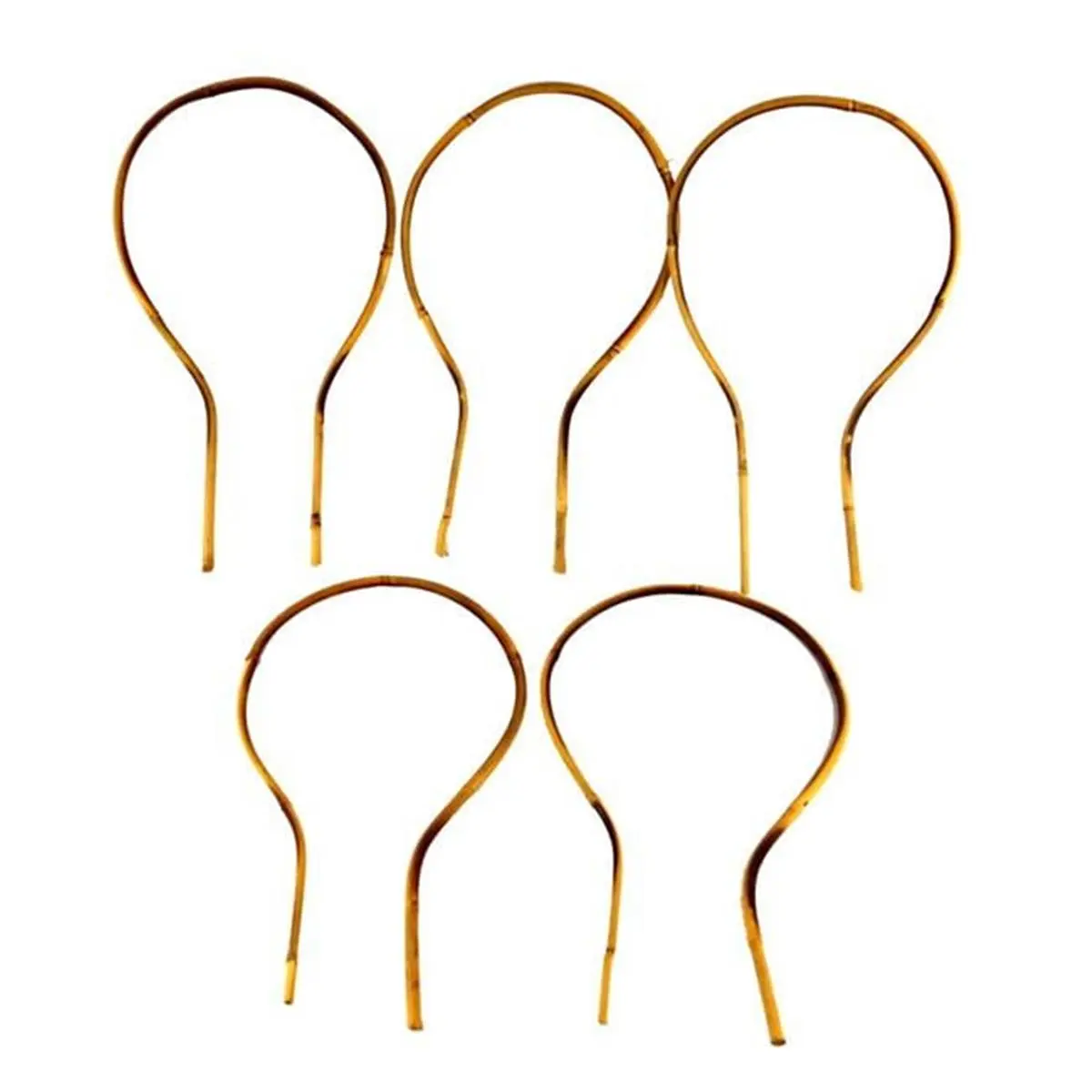 212 MAIN Handcrafted Bamboo Plant Support Stakes - 15 in. Decorative 5 Bamboo Loops, Custom-Shape Pack of 5 for Outdoor Landscaping, Raised Beds, Craft Ideas