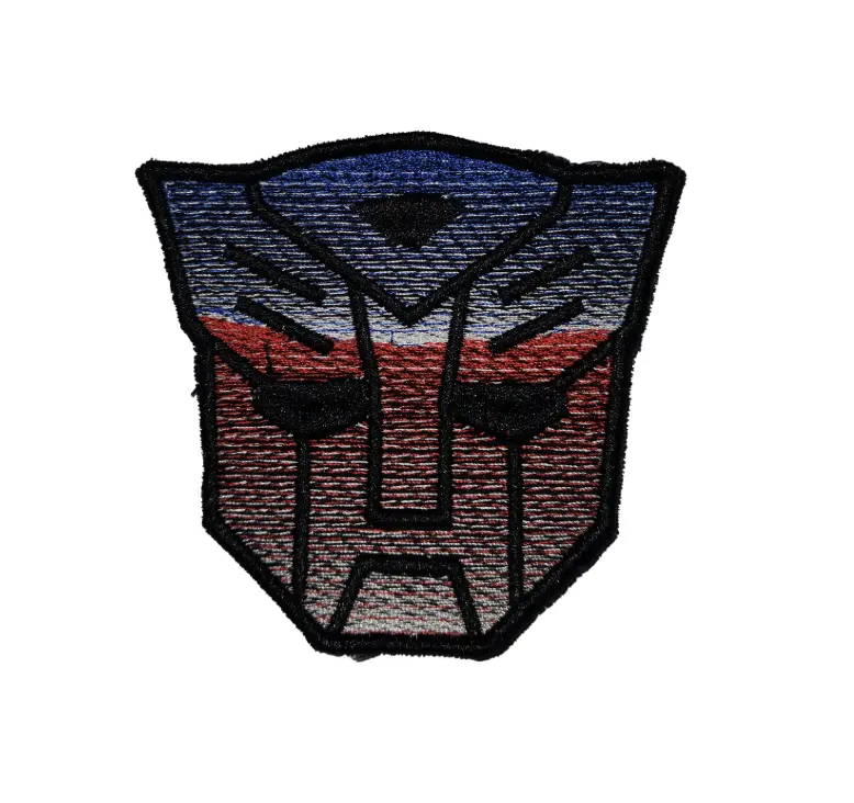 Heroic Mecha Emblem Embroidered Patch – Futuristic Robot Crest Iron-On Badge