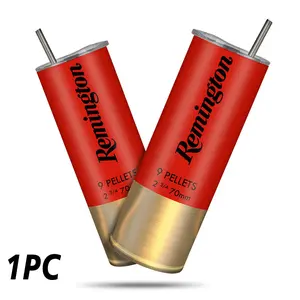 20oz Shotgun Shell Tumbler, 1 Count Insulated Travel Coffee Mug with Lid, Funny Gifts, Unique Gifts for Men, Women, Birthday Gift, Drinkware