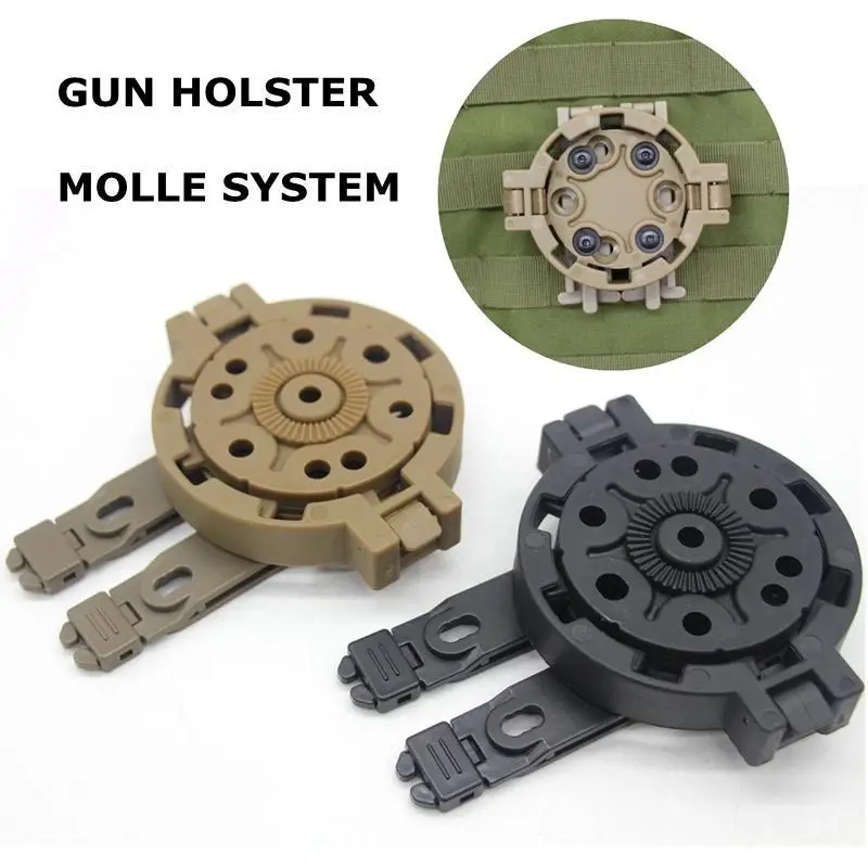 Gun Holster Molle Quick Disconnect Kit 360 Degree Angles Platform Holster Adapter for Glock 17 19 22 23