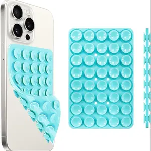 Double Sided Suction Cup Cell Phone Holder, Premium Silicone Strong Grip Mount, Universal Hands-Free Phone Accessory, Anti-Slip Reusable Bracket for Selfies, Videos, Vlogs and All Smooth Flat Surfaces