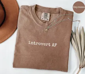 Comfort Colors Introvert Af Shirt Funny Social Anxiety Tee Anti-social Graphic Shirt Gift For Her Trendy Relatable Tee