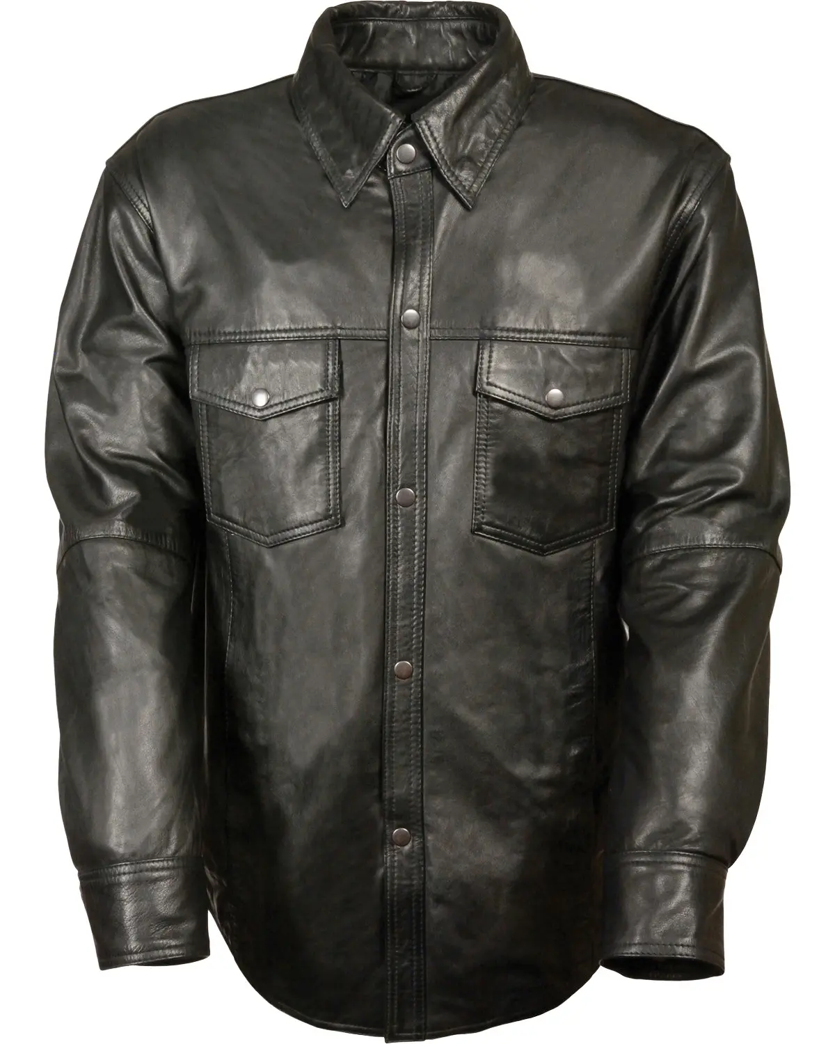 Milwaukee Leather Men's Men'S Lightweight Shirt Big And Tall - Lkm1600-Black-4X