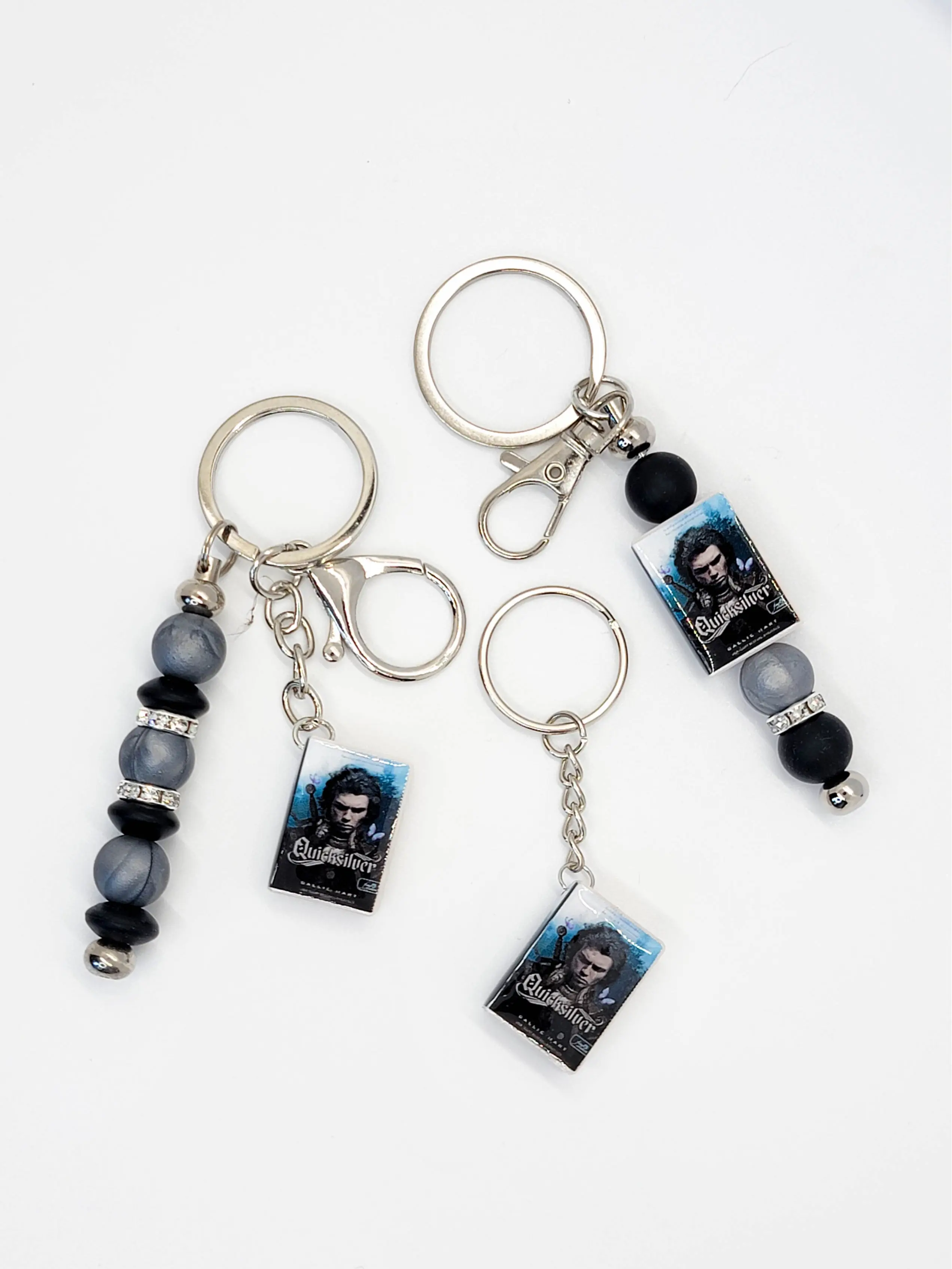 Quicksilver Mini Book Keychain – Dark Romance Charm, Callie Hart Bookish Gift, Spicy Book Keyring for Dark Book Lovers