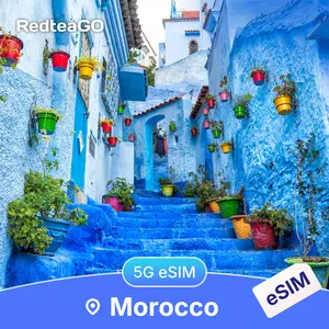 RedteaGO Morocco eSIM Unlimited Data 5G | Instant Activation | No SIM Card Needed Travel Data Plan | No Roaming | High Speed 5G | Instant Setup