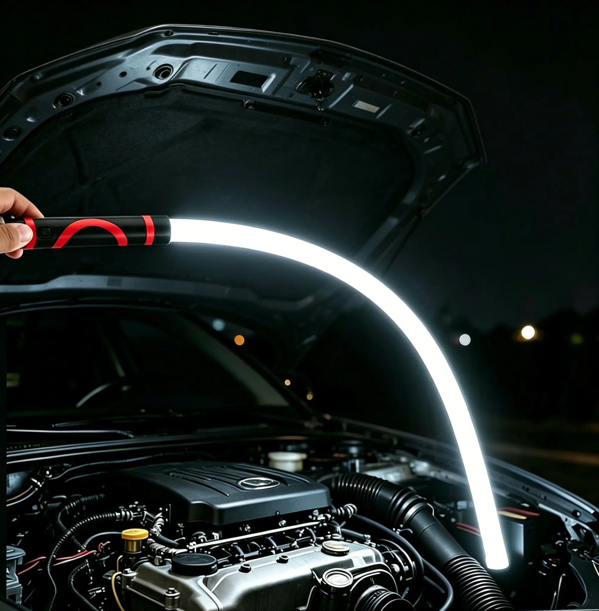 Flexible 29 Inch LED Flashlight Stick for Professional Mechanics,USB Rechargeable High Lumen Bendable Shaft Work Light with Triple Lighting Modes,Portable Compact Auto Repair Lamp,Versatile Garage Inspection Tool Perfect Holiday Gift.fathersdaygift