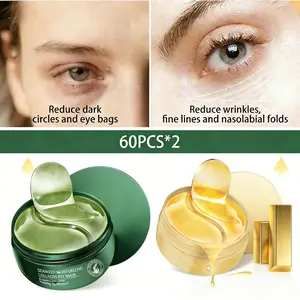 120PCS Collagen & Gold Eye Mask, Moisturizing & Hydrating & Firming Skin Eye Mask, Eye Care Product for Dark Circles & Eye Bags & Puffiness