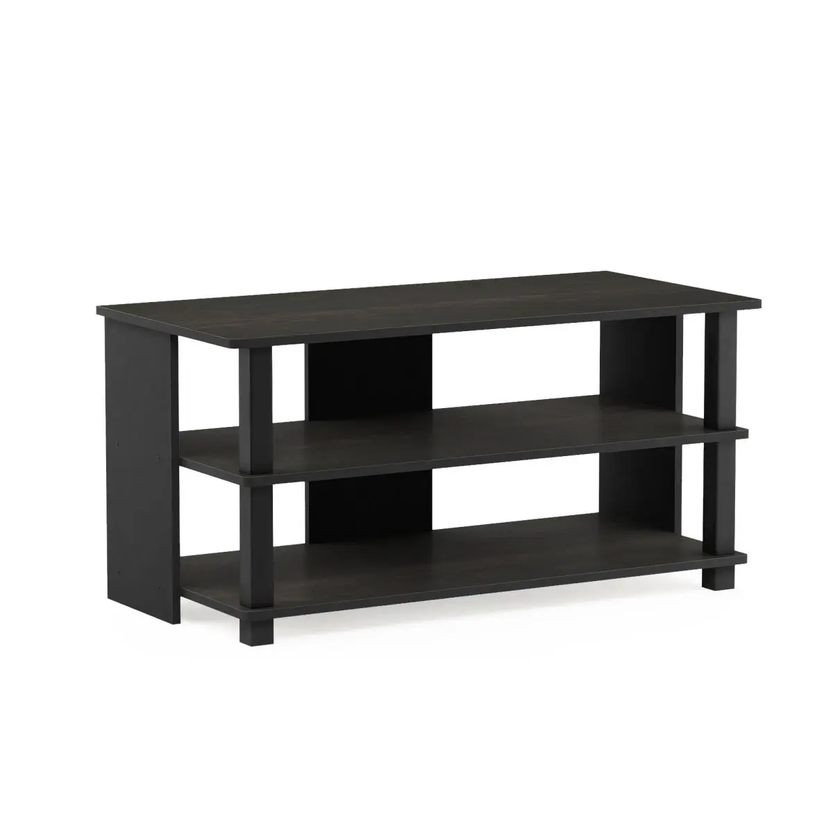 Furinno 17076EX-BK Sully Modern 3-Tier Particle Board TV Stand with Drawers, Espresso & Black Indoor Furniture, 23.85 lbs, Holds TVs Up to 40 in, Durable, Space-Saving, Easy Assembly Required
