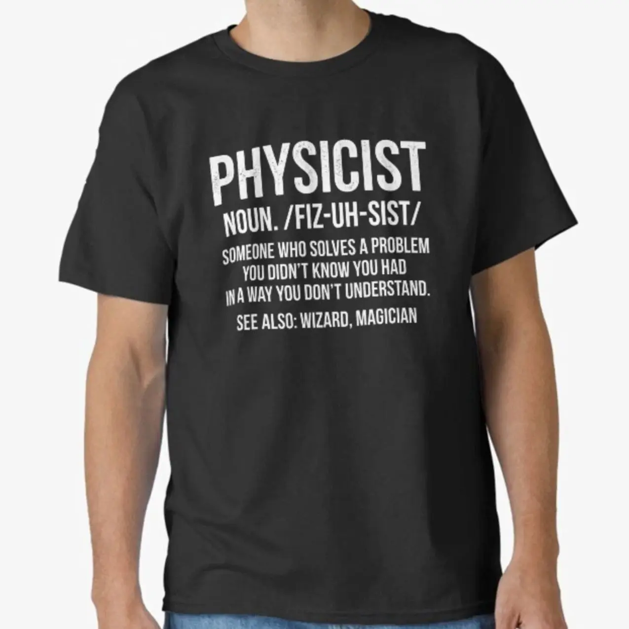 Physicist Definition T-Shirt, Funny Unisex Casual Classic Cotton Short Sleeve Graphic Top for Science Lovers