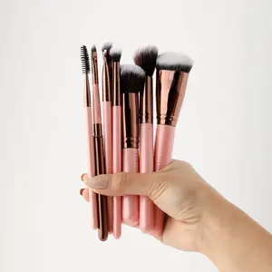 LUXIE Complete Face Brush Set - Makeup Brush, Rose Gold, Precision face, Blender, Highlighter, Blending, Shading, Definer, Brow and Lash and Lip Brush