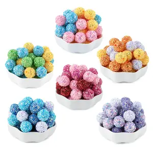 16mm Colorful Beads, 12pcs/set DIY Jewelry Making Supplies for Bracelet Necklace Earrings, DIY Jewelry Making Accessories for Women & Teenager