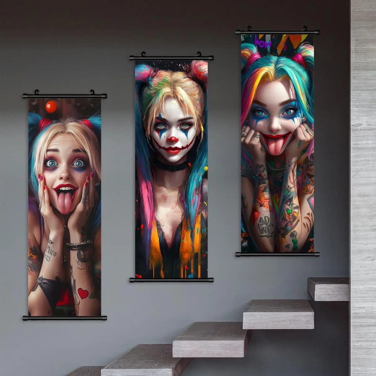 Naughty Character Pattern Wall Art, Modern Art Design, 3 Counts/set Colorful Wall Decor, Wall Hanging Decor for Home Living Room Bedroom