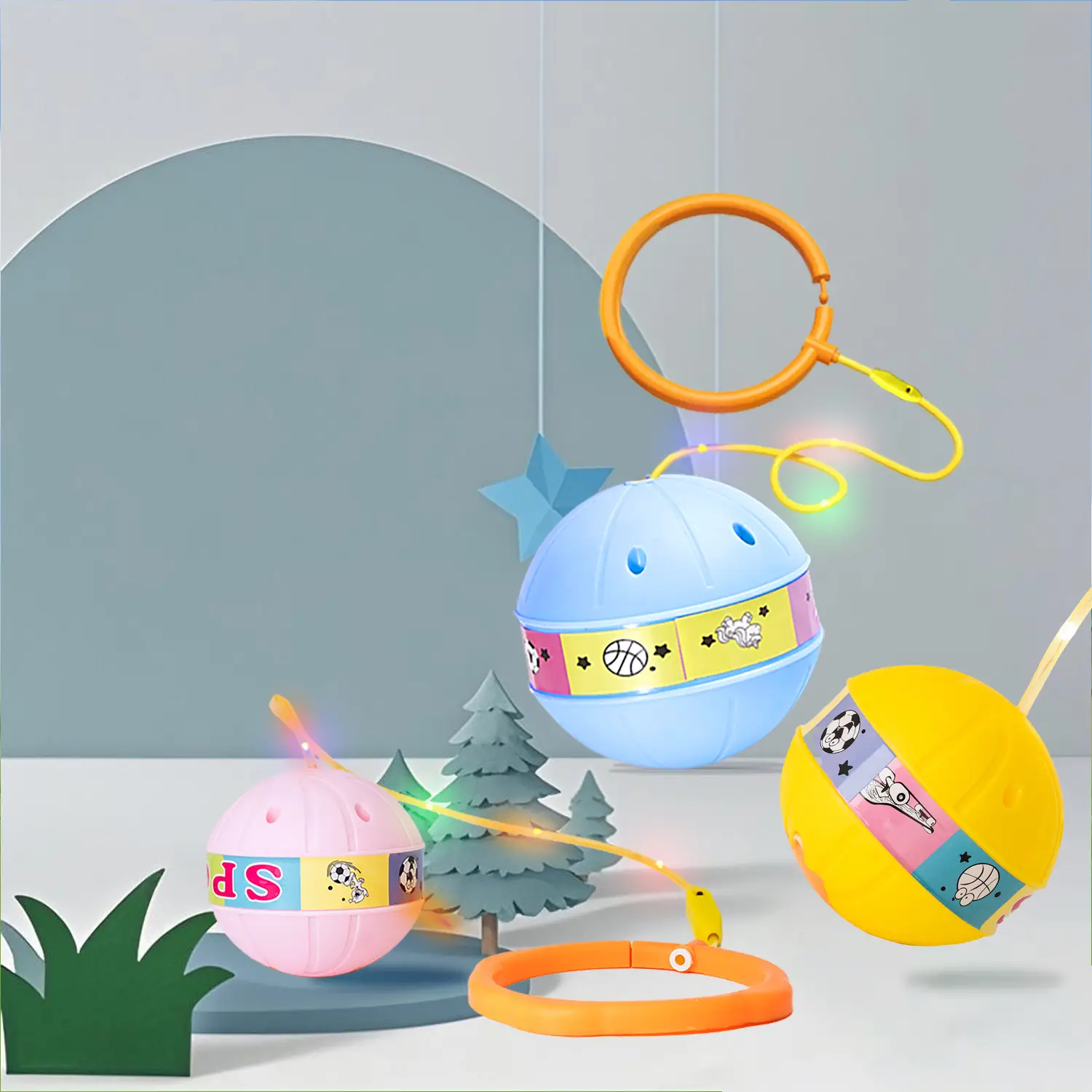 Upgraded new bouncing ball toy, colorful light up, competitive multiplayer sports game for indoor and outdoor, durable design, gift for boys and girls