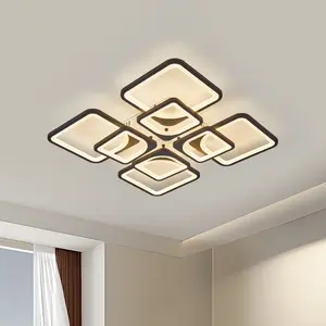 Modern Square LED Ceiling Light, Three Color Temperature Switch, Frosted Semi-Recessed Fixture, 85-265v Hardwired, Ideal for Bedroom, Living Room, Kitchen