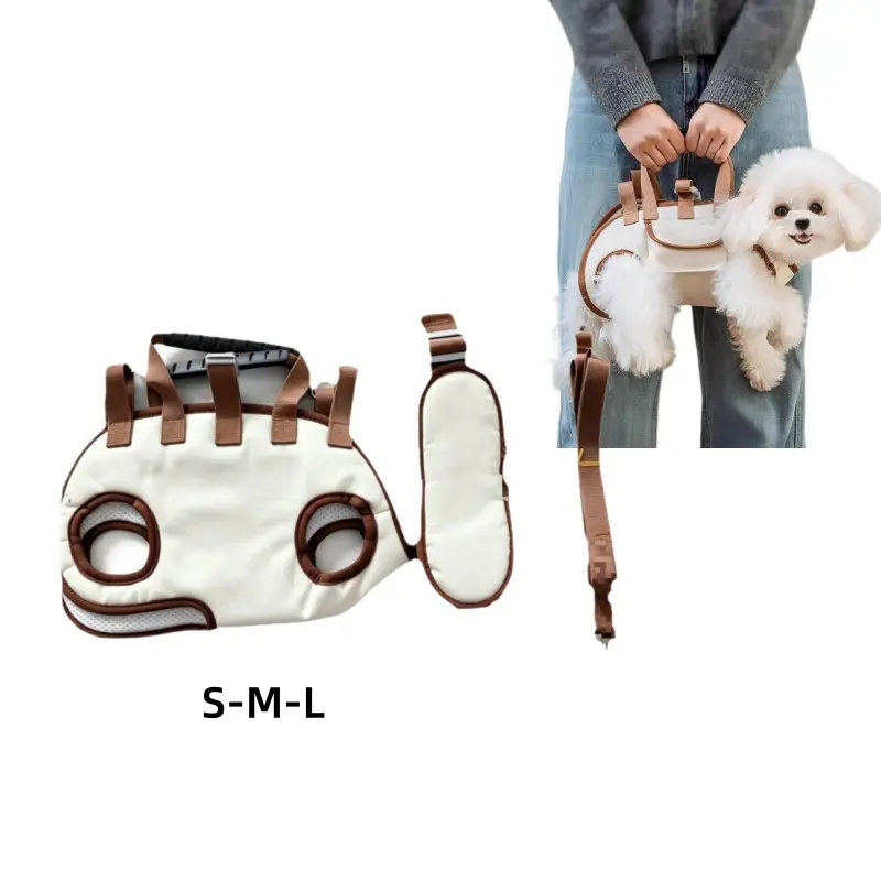 【Back to School】Portable Breathable Pet Carrier Purse, Puppy Tote for Dogs & Cats, Adjustable Full-Body Harness with Leash, Crossbody Strap, Car-Friendly-MM1