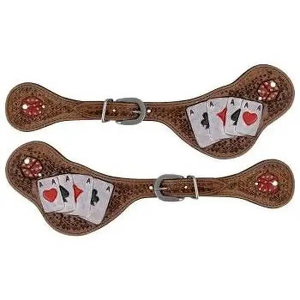 Rider's Luck Ladies Tooled Leather Spur Straps