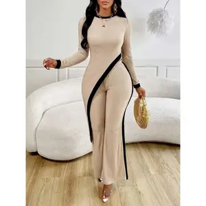 Women’s Asymmetrical Hem Casual Daily Tee Set, Includes Relaxed Flare Pants, Perfect for Everyday Wear, Comfortable & Stylish